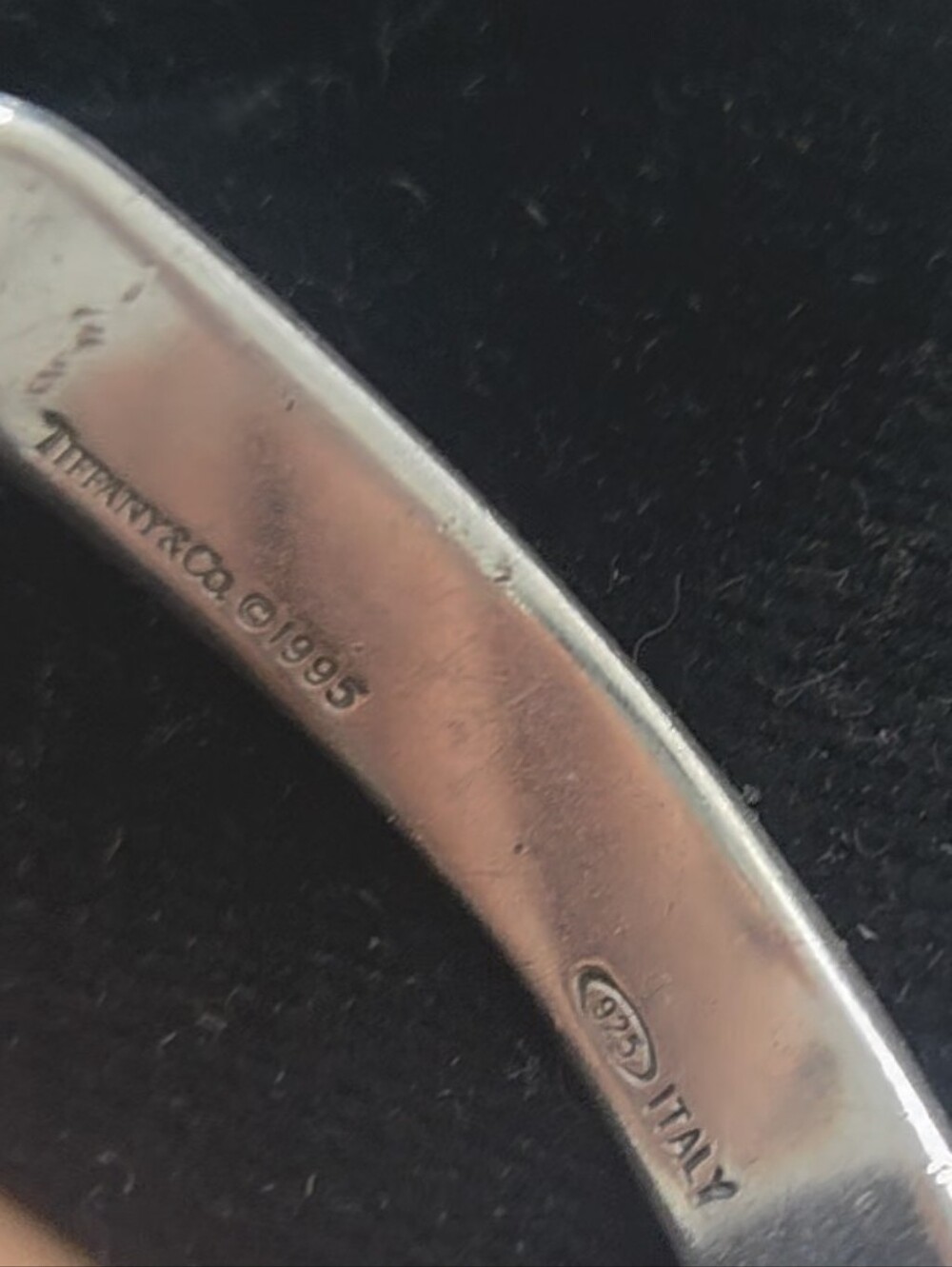 1995 Tiffany &Co Italy Sterling Silver 925 Roman Numerals Bracelet Cuff. 5.5" - Picture 9 of 11